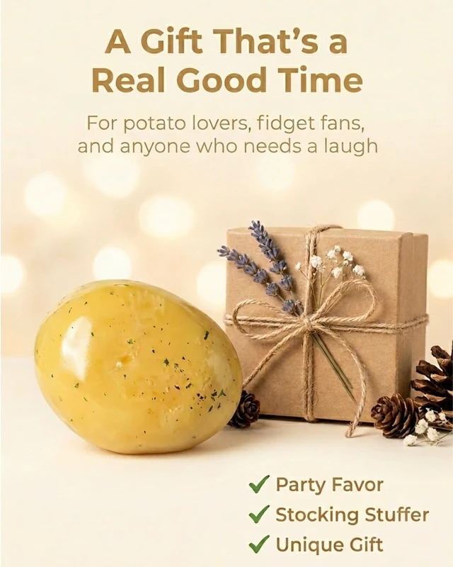 Alt view image 7 of 7 - Squishy Handmade Fidget Realistic Fake Food Stress Ball Mashed Potato Skin Soft Filled Squeeze for Anxiety Relief Toy Squeeze Shapeable for Adults and Teens Party Favors Gift(2in/5cm)