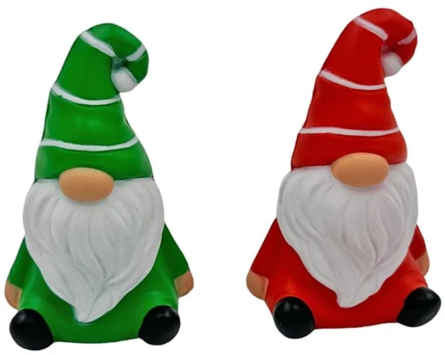Main image of Christmas 2 Pack! Stress Balls for Anxiety Stress Relief Sensory Garden Gnome Set Squeezable Squishy Gift Figure Figurines Office Desk Decoration