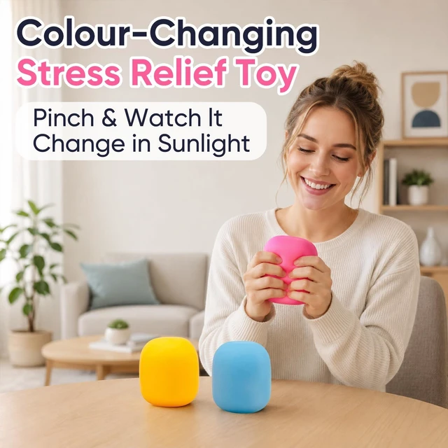 Alt view image 6 of 7 - Squeeze Color Changing Squishy, Slow Stress Balls Fidget Sensory Toys for Adults,Gum Drop Shape Fidgets for Pull Stretch Squishy Toy (Pink)