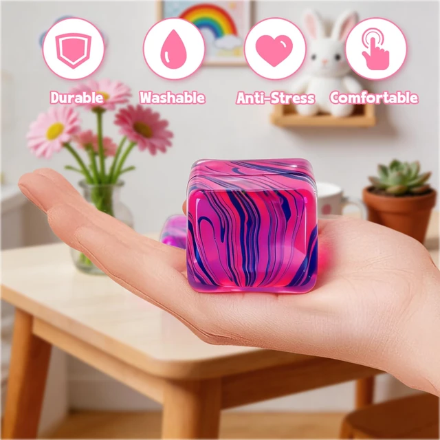 Alt view image 6 of 7 - Taba Squishies Fidget Toys, Stress Balls for Kids and Adults, Squishies Stress Cube, Sensory Toys for Kids with Autism, Fidgets for Classroom Prize, Birthday Gifts Party Favors(Random Color)