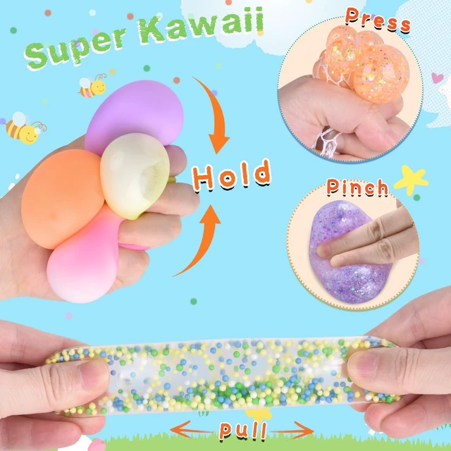 Alt view image 3 of 7 - 14 Pack Stress Balls Set, Squishy Stress Ball, Squeeze Ball for Adults, Suqish Squishies Squeeze Balls for Adults Stress Relief, Anxiety Relief & Focus