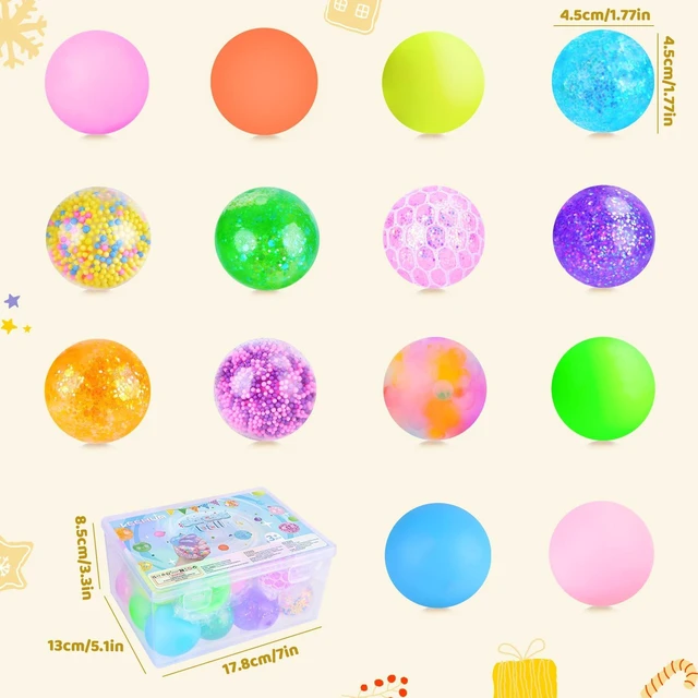 Alt view image 7 of 7 - 14 Pack Stress Balls Set, Squishy Stress Ball, Squeeze Ball for Adults, Suqish Squishies Squeeze Balls for Adults Stress Relief, Anxiety Relief & Focus