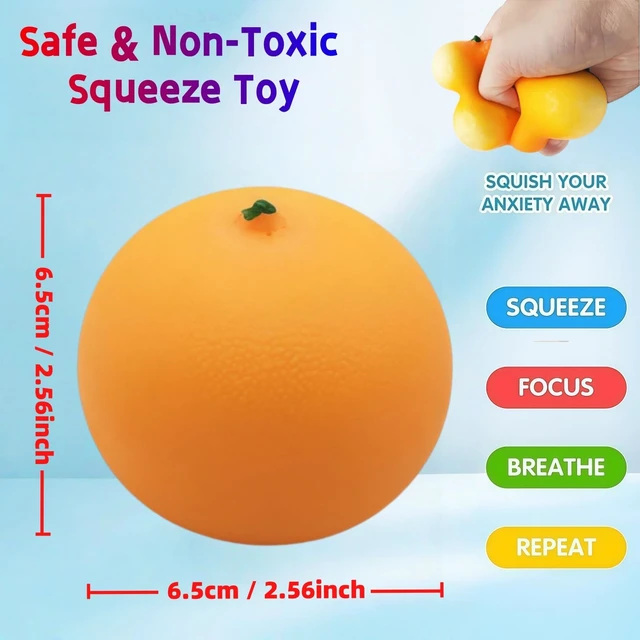 Alt view image 5 of 7 - Squishy, Fast Rebound Fidget Stress Relief Realistic Fruit Squeeze Toy, Anxiety Sensory Stress Squishy Hand Toys, Soft Simulation Fruit Stress Relief Balls, Calming Adults Fidget Toys