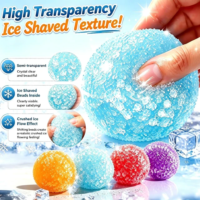Alt view image 3 of 7 - Squishy Stress Ball, Waxberry Moldable Slushy Squishy Fidget Toys | Slush Ball Squishy, Squishy Crunchy Stress Ball, Ice Skin Fidget Toys, Slow Rising Sensory Squeeze Toys for Stress Relief