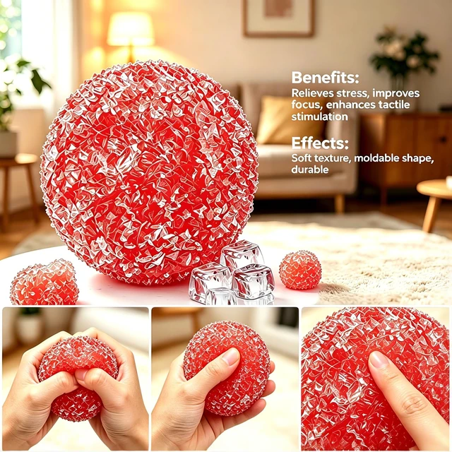 Alt view image 4 of 7 - Squishy Stress Ball, Waxberry Moldable Slushy Squishy Fidget Toys | Slush Ball Squishy, Squishy Crunchy Stress Ball, Ice Skin Fidget Toys, Slow Rising Sensory Squeeze Toys for Stress Relief
