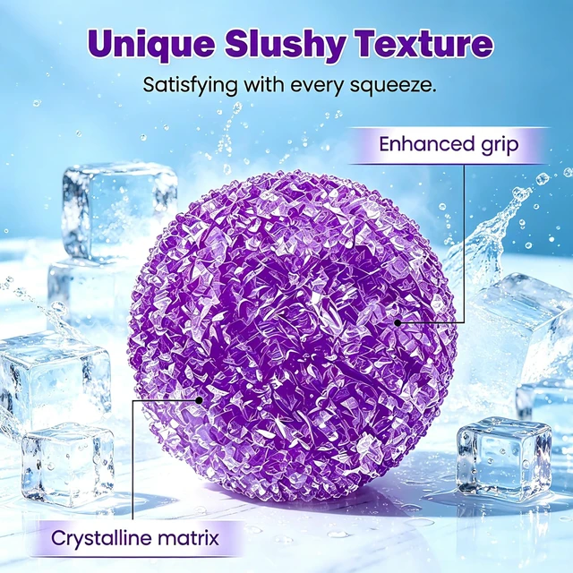 Alt view image 5 of 7 - Squishy Stress Ball, Waxberry Moldable Slushy Squishy Fidget Toys | Slush Ball Squishy, Squishy Crunchy Stress Ball, Ice Skin Fidget Toys, Slow Rising Sensory Squeeze Toys for Stress Relief