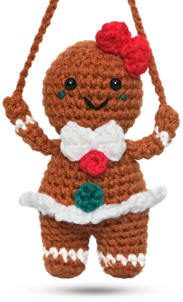 Main image of Gingerbread Christmas Decorations Crochet - Gingerbread Girl Emotional Support Crochet - Teen Girl Gifts Trendy Stuff, Stocking Stuffers Gifts for Teen Girls Daughter Granddaughter Kids Friend