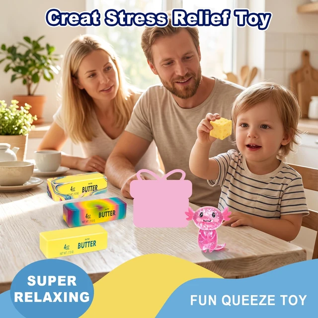 Alt view image 3 of 7 - Squishy Toy Set,Each Set Contains 1 Squishy Blind Box,Cheese Squishy and Butter Squeeze Toy, Calming Anxiety Gifts for Kids & Adults