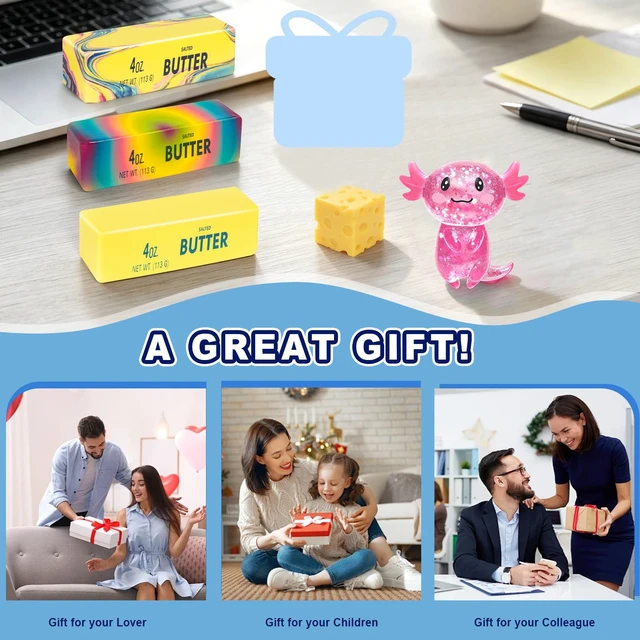 Alt view image 4 of 7 - Squishy Toy Set,Each Set Contains 1 Squishy Blind Box,Cheese Squishy and Butter Squeeze Toy, Calming Anxiety Gifts for Kids & Adults