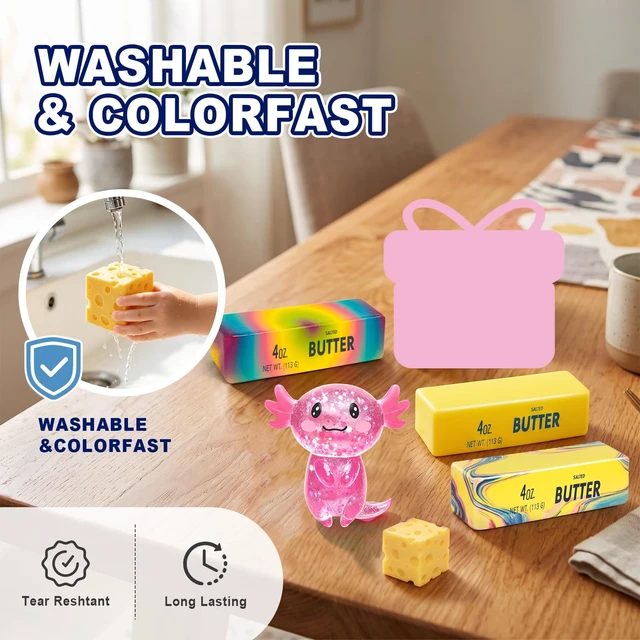 Alt view image 5 of 7 - Squishy Toy Set,Each Set Contains 1 Squishy Blind Box,Cheese Squishy and Butter Squeeze Toy, Calming Anxiety Gifts for Kids & Adults