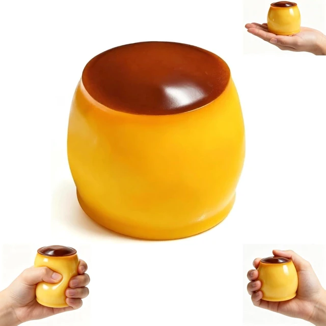 Main image of Pudding Squishy Stress Ball, Unique Squishy Crunchy Squeeze Toy for Stress Relief