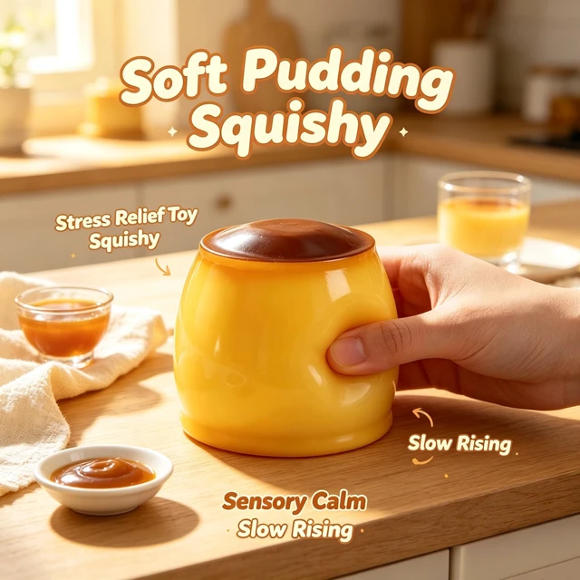 Alt view image 2 of 6 - Pudding Squishy Stress Ball, Unique Squishy Crunchy Squeeze Toy for Stress Relief