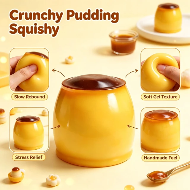 Alt view image 5 of 6 - Pudding Squishy Stress Ball, Unique Squishy Crunchy Squeeze Toy for Stress Relief