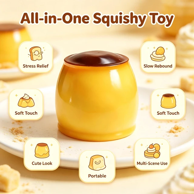 Alt view image 4 of 6 - Pudding Squishy Stress Ball, Unique Squishy Crunchy Squeeze Toy for Stress Relief