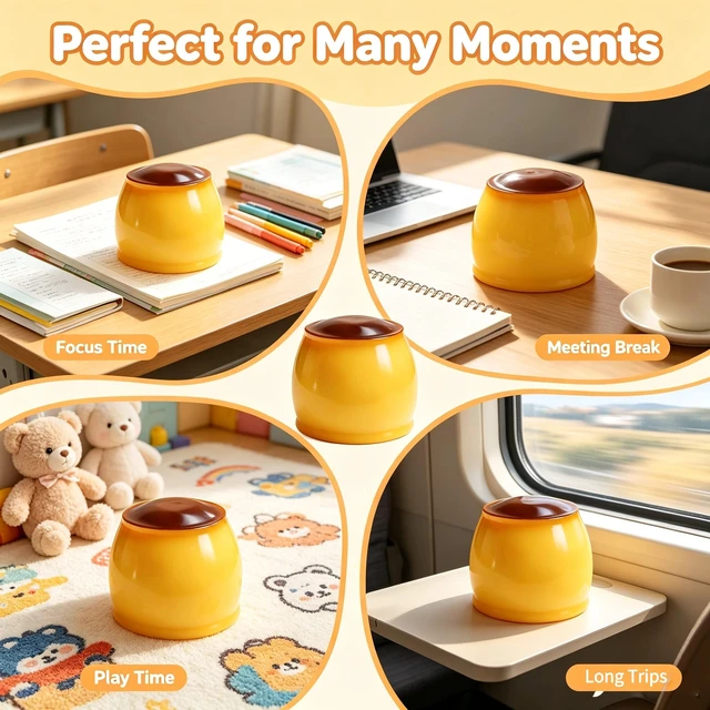 Alt view image 6 of 6 - Pudding Squishy Stress Ball, Unique Squishy Crunchy Squeeze Toy for Stress Relief