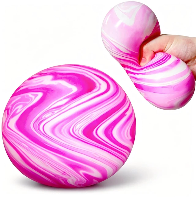 Main image of Squishy Stress Balls - Squishy Dough Ball for Miniature Figurines | Jumbo Stress Dough Ball, Novelty Squishy Stress Ball Gifts for Adults, Party Favors, Desk Decor (Pink)