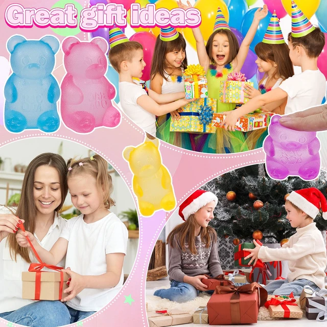 Alt view image 5 of 6 - Bear & Sugar Ball Designs, Anxiety Relief & Focus Toy, Maltose Filled Squeeze Toys for Sensory PlaySensory Fidget Toys for Adults, Kids, Slow Rising Squishy Stress Ball ( Pink)
