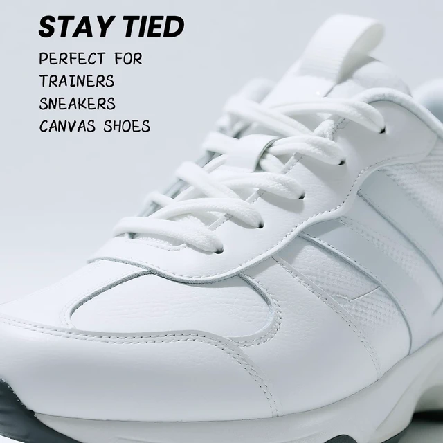 Alt view image 2 of 7 - Flat Shoe Laces for Sneakers, 5/16" Wide Shoelaces for Sneakers | Refresh Worn Sneakers, Strong Braided Polyester, Double-layer weave, anti-fray, 2 Pairs, Multiple Lengths & Colors Available