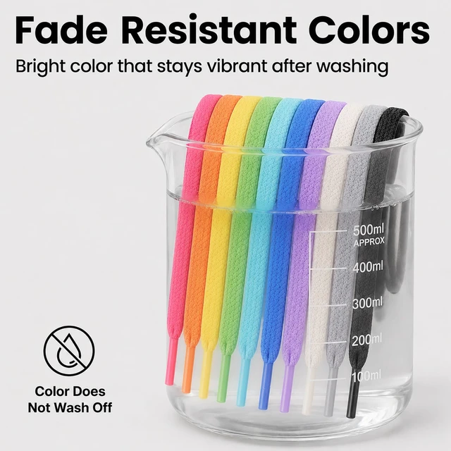 Alt view image 3 of 7 - 5/16" Double Layer Flat Shoelaces - Non-Slip, No-Fray, No-Pilling, 21 Colors & 14 Sizes, Universal Fit for Sneakers Boots Dress Shoes, White 54"(137cm)