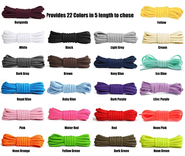 Alt view image 3 of 4 - Half Round Shoelaces 1/4" - Oval Shoe Laces Black 51.2 in (130cm) | 130 cm Replacements Shoe Laces For Sneakers and Athletic Shoes Sports, kids Men Women Shoestrings