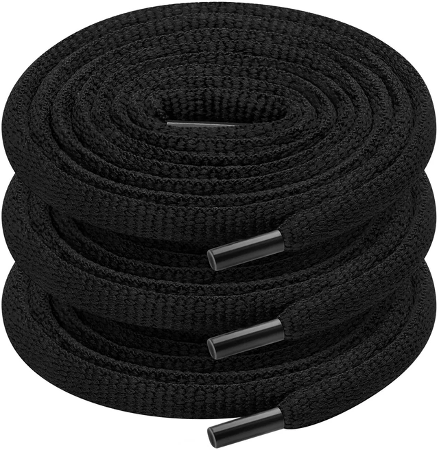 Main image of 3 Pair Oval Shoe Laces, Half Round 1/4" Shoelaces | Athletic Running Sneakers Shoes Boot Strings