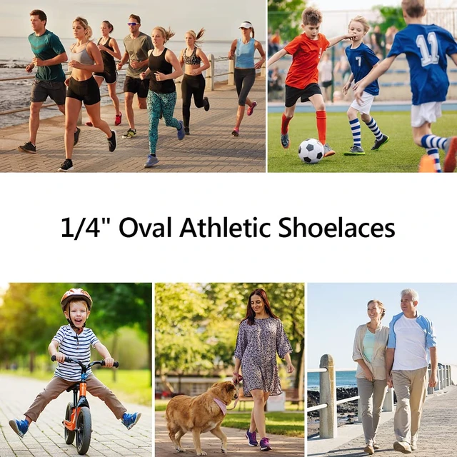 Alt view image 6 of 7 - 3 Pair Oval Shoe Laces, Half Round 1/4" Shoelaces | Athletic Running Sneakers Shoes Boot Strings