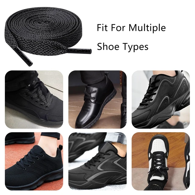 Alt view image 4 of 4 - 120cm/47inch Flat Shoe Laces for Sneakers, Sturdy Polyester with Non-Fray Tips, Ideal for Various Wear and Bags, Black