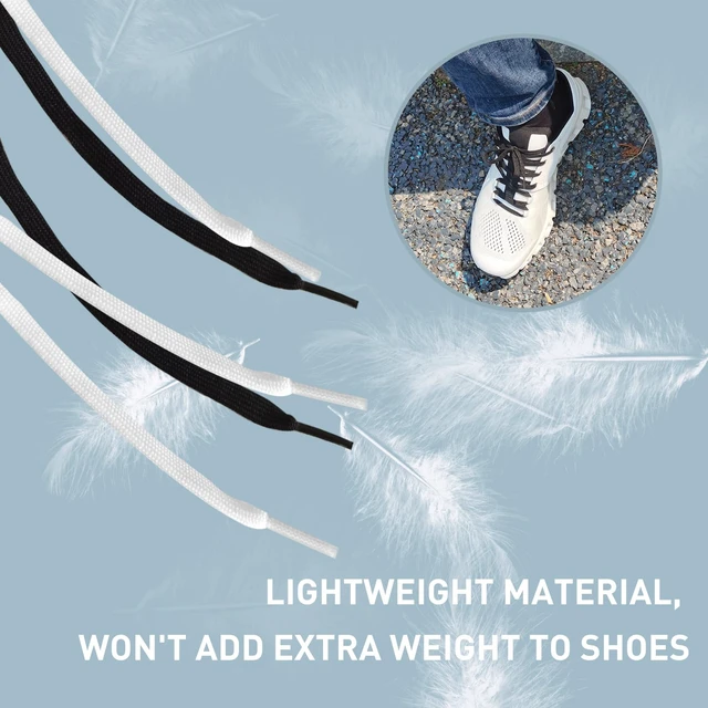Alt view image 3 of 7 - 2 Pairs 1/4"(6mm) Flat Thin Shoe Laces for On Cloud, Gray, 47in | Polyester, Athletic Shoelaces Shoe Strings Replacement Laces for Running Sneakers