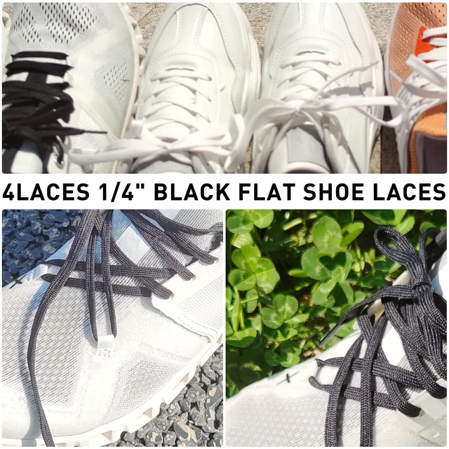 Alt view image 5 of 7 - 2 Pairs 1/4"(6mm) Flat Thin Shoe Laces for On Cloud, Gray, 47in | Polyester, Athletic Shoelaces Shoe Strings Replacement Laces for Running Sneakers