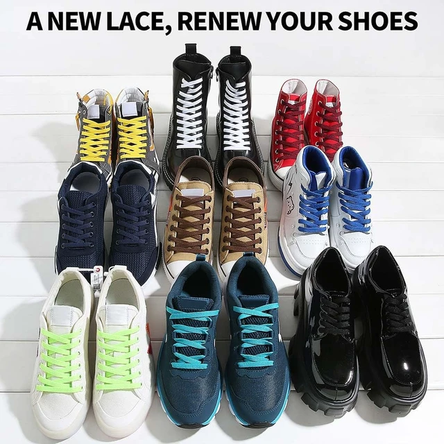 Alt view image 5 of 7 - 59" Flat Black Shoe Laces for Sneakers, Black Shoelaces for Sneakers | 1 Pair 8mm 150 cm Men Women Replacement Shoe Strings, Cordones para Tenis, Tennis Running Gym Athletic Black Shoe Strings