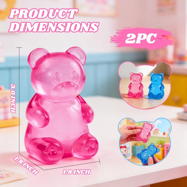 Alt view image 2 of 7 - Bear Squishy, Stress Bear Taba Squishy Toys, Squishy Stress Balls Relief Squeeze Toys, Sensory Fidget Toys for Kids Adults, Valentines Day Birthday Gifts Party Favors