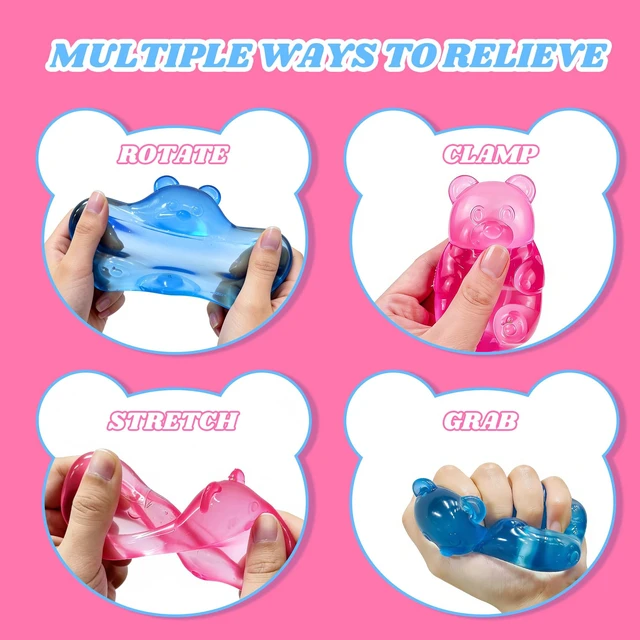 Alt view image 5 of 7 - Bear Squishy, Stress Bear Taba Squishy Toys, Squishy Stress Balls Relief Squeeze Toys, Sensory Fidget Toys for Kids Adults, Valentines Day Birthday Gifts Party Favors