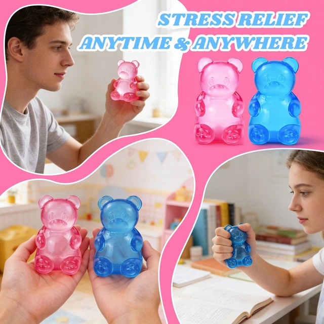 Alt view image 6 of 7 - Bear Squishy, Stress Bear Taba Squishy Toys, Squishy Stress Balls Relief Squeeze Toys, Sensory Fidget Toys for Kids Adults, Valentines Day Birthday Gifts Party Favors