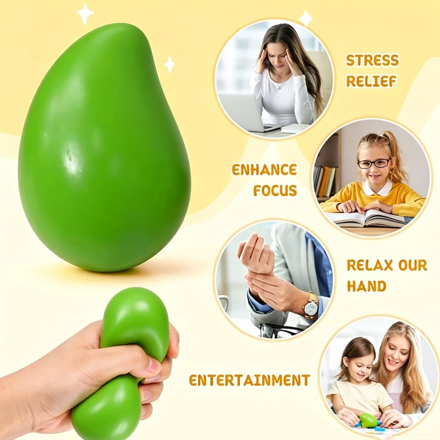 Alt view image 6 of 6 - Mango Squishy, Chameleon Mango Stress Ball for Adults