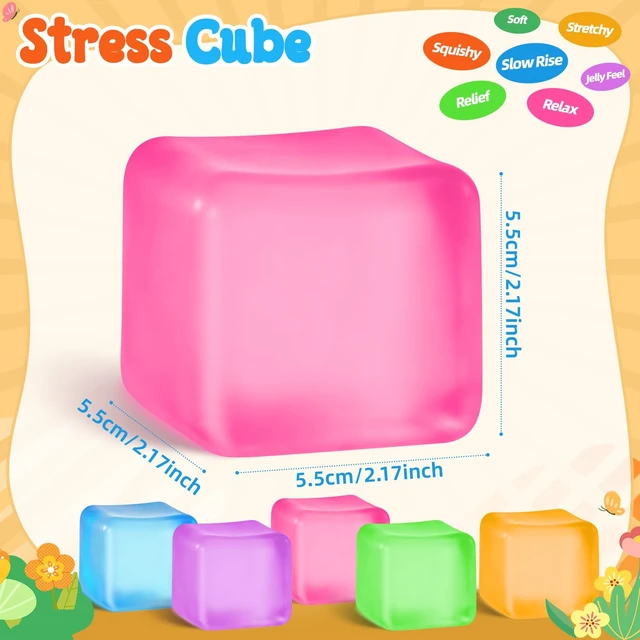 Alt view image 6 of 7 - Stress Cube for Adults, Squishy Slow Rising Squishy Fidget Toys, Squeeze Toys for Classroom Prizes Party Favors Birthday Gifts(Pink)