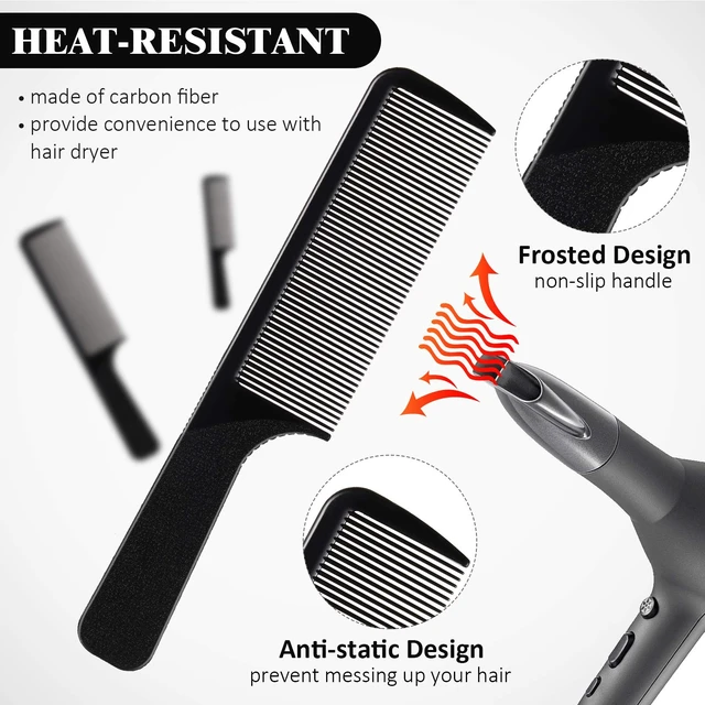 Alt view image 3 of 7 - 5 Pieces Hair Cutting Combs Set, Carbon Fine Teeth, Classic Combs | Fine Teeth Carbon Hairbrush Set,Anti Static Heat Resistant Hairdressing Salon Tapered Hairbrush for Men Women