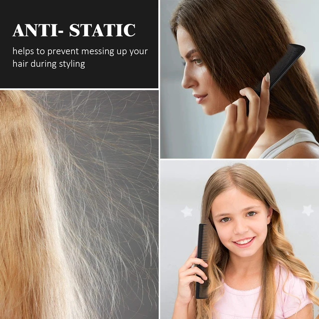 Alt view image 4 of 7 - 5 Pieces Hair Cutting Combs Set, Carbon Fine Teeth, Classic Combs | Fine Teeth Carbon Hairbrush Set,Anti Static Heat Resistant Hairdressing Salon Tapered Hairbrush for Men Women
