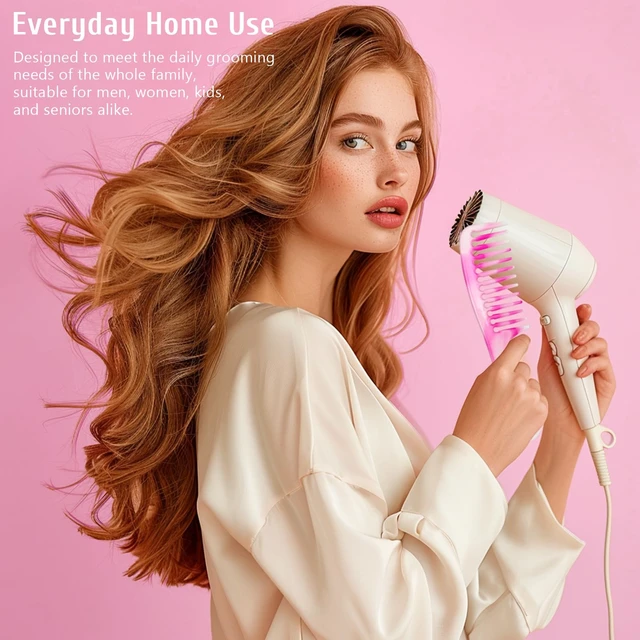 Alt view image 6 of 7 - Unisex Hair Comb Set - Rat Tail, Wide & Fine Tooth and Dual-Sided Combs for Daily Detangling, Pink