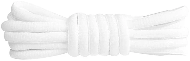 Main image of Oval Shoe laces 1/4" Half Round Shoelaces for Athletic Running Shoes Sneakers Shoestrings Replacement for Men Women Kids White 32 Inch