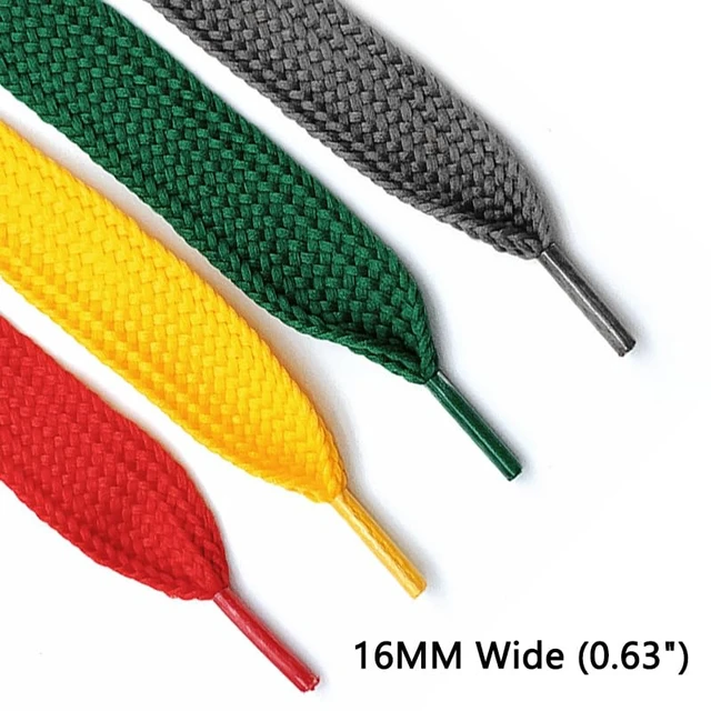 Alt view image 2 of 6 - 2 Pairs 5/8" Fat Shoe Laces for Sneakers, Jumbo Laces, 16mm Wide Flat Shoelaces for Athletic Shoes