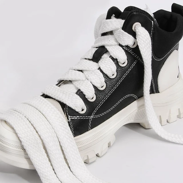 Alt view image 4 of 6 - 2 Pairs 5/8" Fat Shoe Laces for Sneakers, Jumbo Laces, 16mm Wide Flat Shoelaces for Athletic Shoes