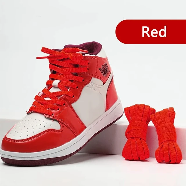 Alt view image 2 of 5 - 2 Pairs Flat Shoe laces 2mm Thick Shoelaces 5/16" Wide for Athletic Running Sneakers Shoes Boot Strings Red 43"(110cm)