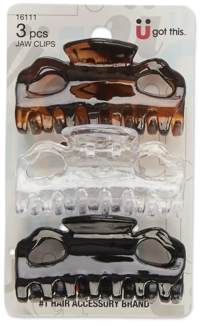 Main image of 2-Loop Jaw Clips, 6-CM Assorted Colors, 3-Count per Pack (1-Pack)