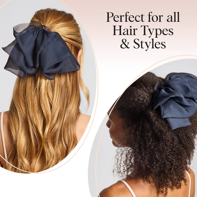 Alt view image 6 of 7 - Hair Bows for Women - Blue Orchid, 1pc | Elegant, Stylish Chiffon Bows for Hair Trendy & Comfortable Claw Clips For Everyday Wear & Special Occasions