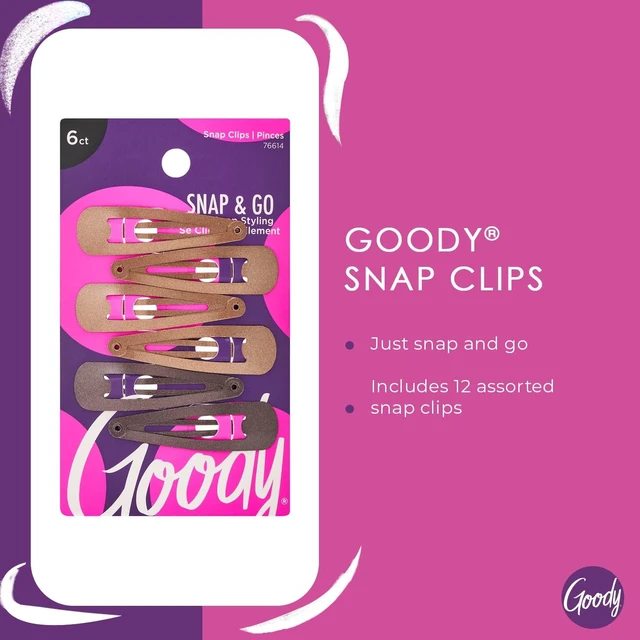 Alt view image 2 of 4 - Snap & Go Metal Contour Clips, 6 Count, Brunette, Snap Clips, Suitable for All Hair Types, Pain-Free Hair Accessories for Women, Men, and Kids, All Day Comfort