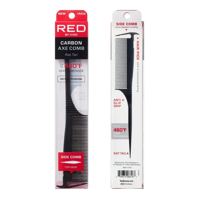 Alt view image 3 of 4 - Carbon Axe Comb Parting Comb Anti Frizz Heat Resistant Hair Comb (Rat Tail)