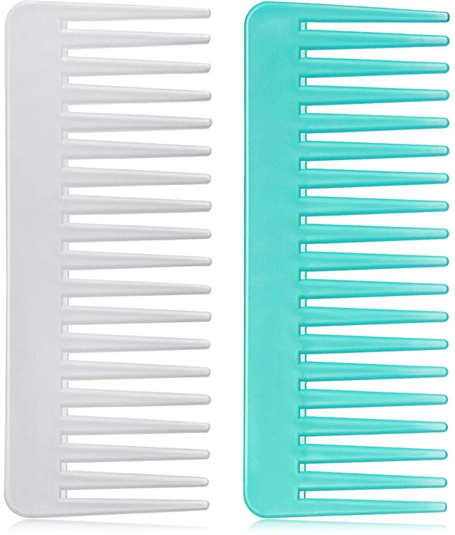Main image of Tooth Comb No Handle,White, Cyan | Large Hair Detangling Comb, for Curly Wet Dry Hair, Detangler Accessories
