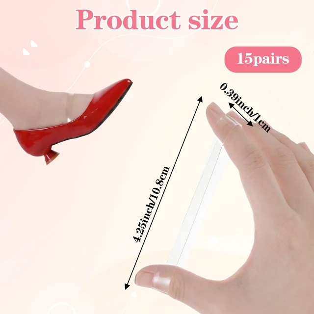 Alt view image 3 of 7 - 15 Pairs Invisible Shoe Straps for Heels, Transparent Silicone Heel Straps for High Heels, Clear Elastic Shoe Laces for Loose Shoes Anti-Slip Anti-Loose for Women Girls