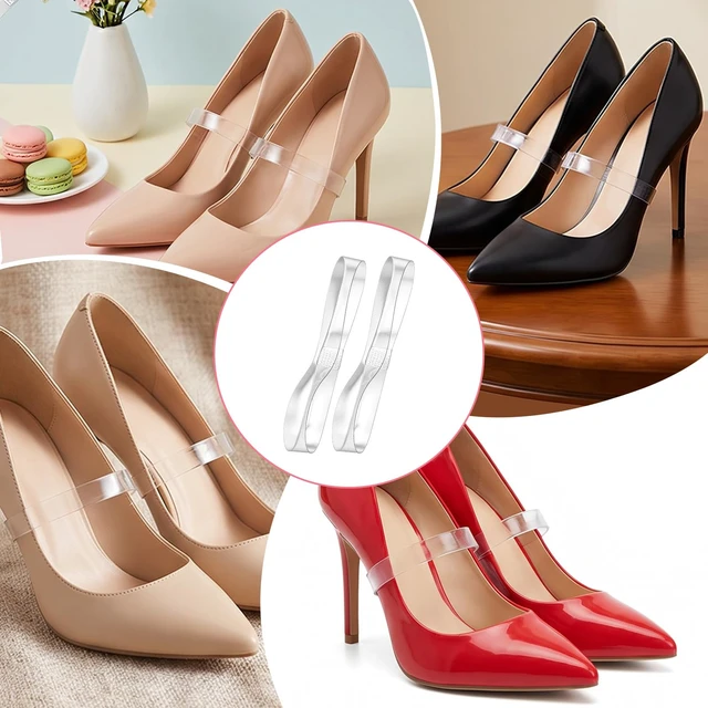 Alt view image 7 of 7 - 15 Pairs Invisible Shoe Straps for Heels, Transparent Silicone Heel Straps for High Heels, Clear Elastic Shoe Laces for Loose Shoes Anti-Slip Anti-Loose for Women Girls