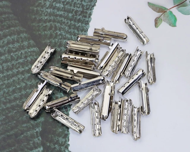 Alt view image 3 of 6 - 30PCS Aglets for Shoelaces Repair Metal Shoe Lace Ends Tips Head Replacement for Paracord Hoodies Sneakers Canvas Boots Shoestrings Sweatshirt Strings DIY Shoelace Repairing, 4x23mm, Silver
